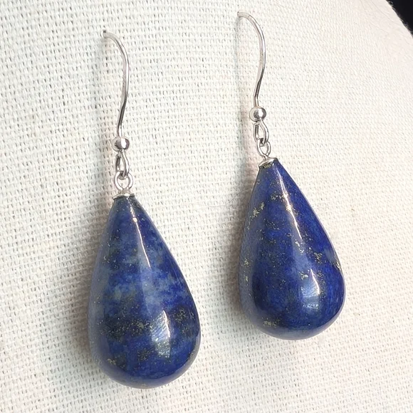 Sterling & Lapis Lazuli Earrings - Picture 5 of 11